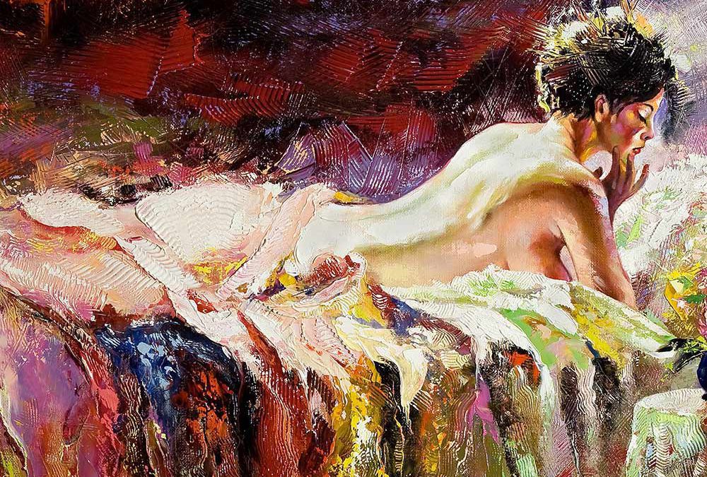 The naked girl lay in go nabed